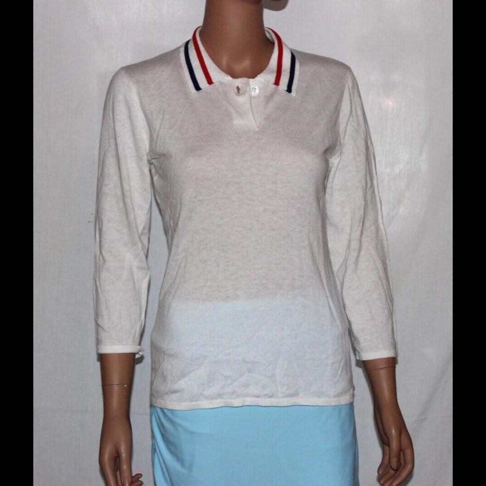 MOVETES WOMENS ACE LIGHTWEIGHT SWEATER – LASER WHITE 3/4 SLEEVE – SIZE XS S M L